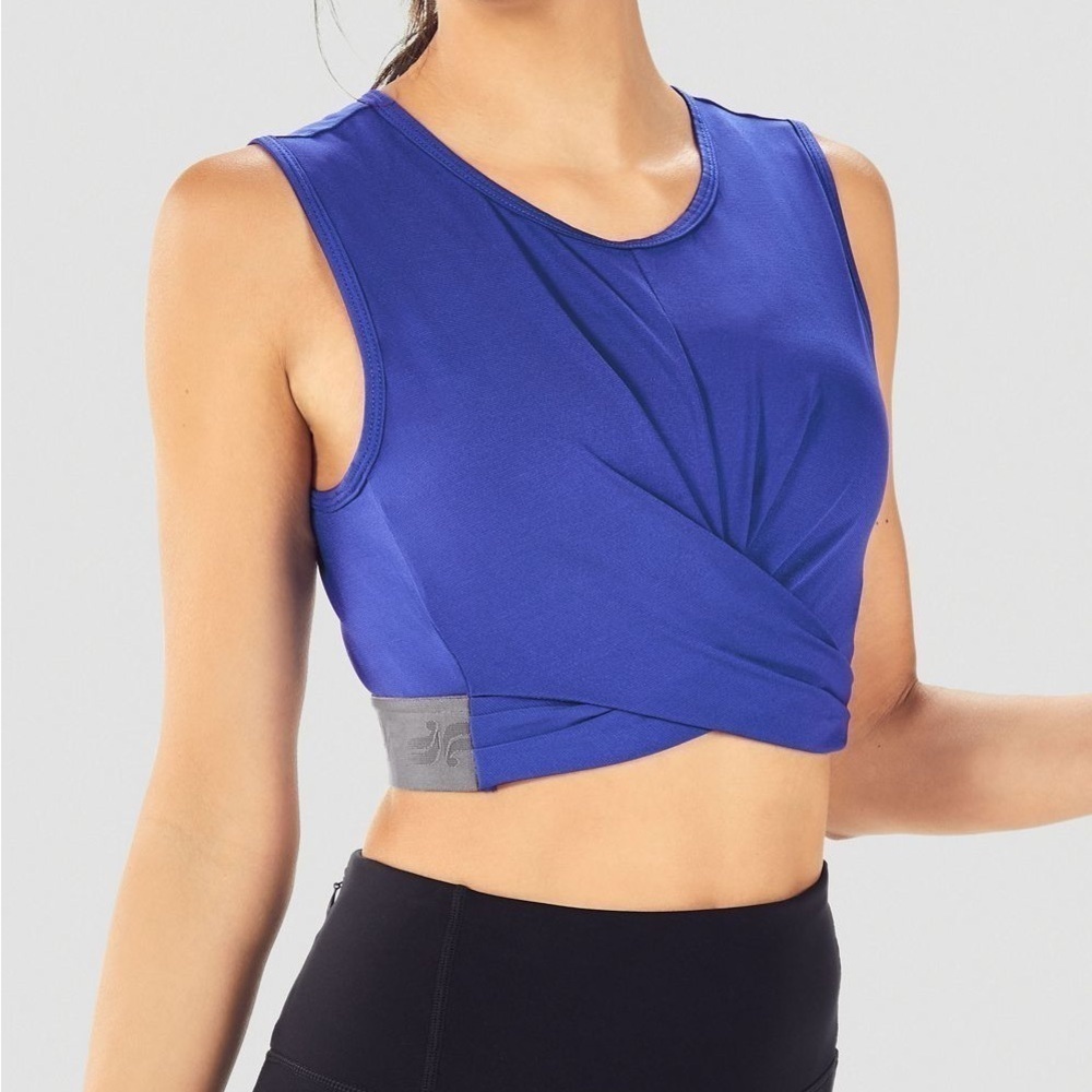 FABLETICS Pia Powertouch Light Front Twist Tank- Nightfall/ Quarry Size Small